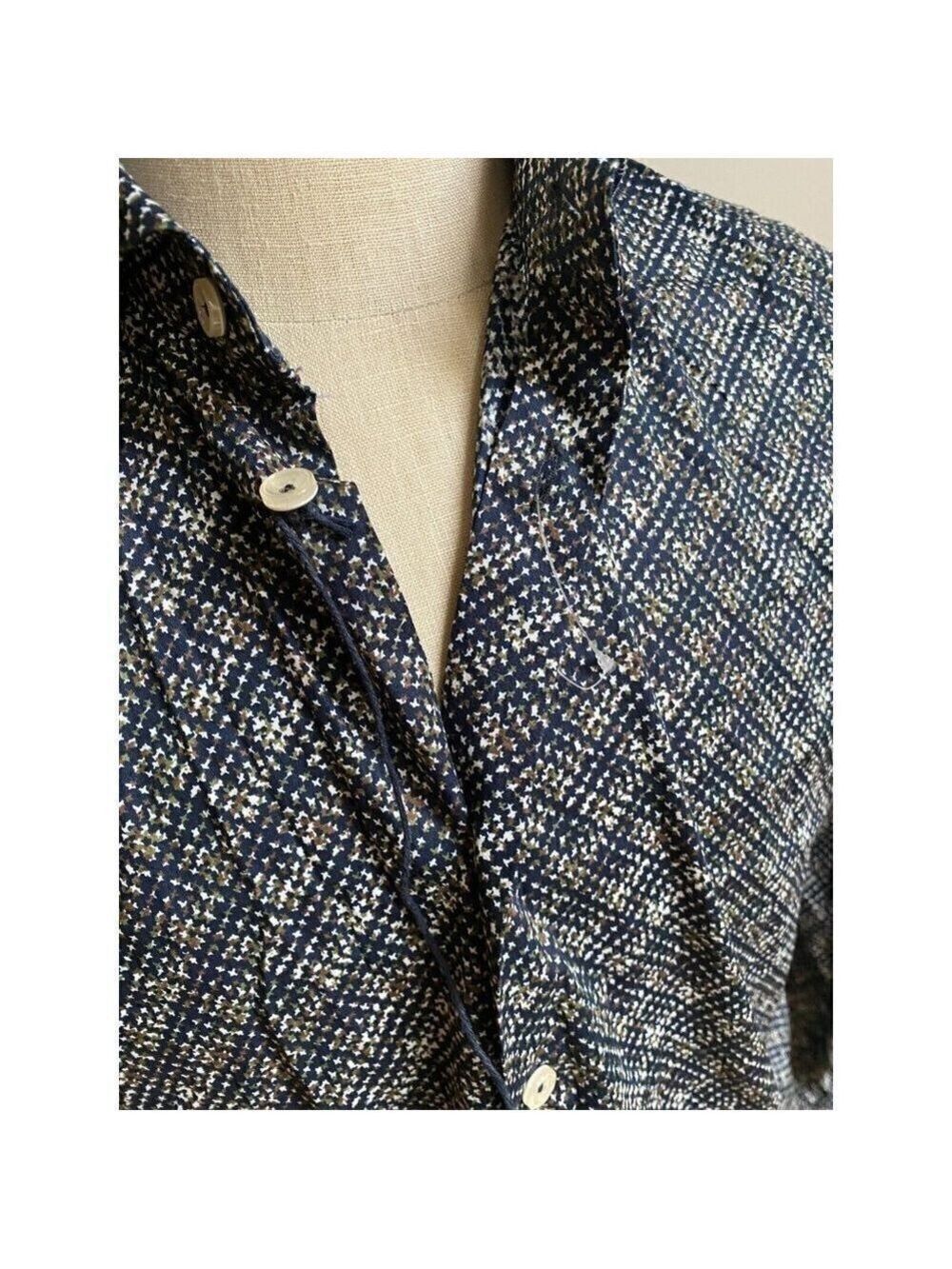 BLUE Industry Button Down Shirt Sz 42 "Army Graphic" - Picture 4 of 9